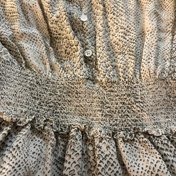 RAILS Jasmine Cream Snakeskin Dress Animal Print Size S Mini‎ Long Sleeve Flowy - Picture 4 of 8